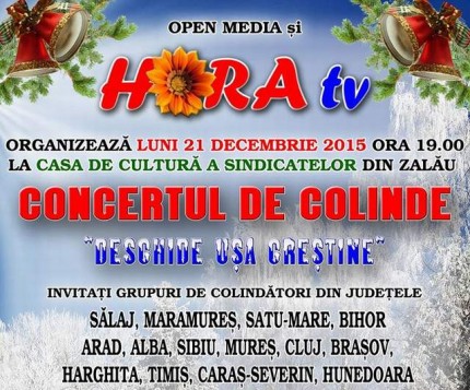 Concert de colinde cu Cristian Pomohaci, artişti şi grupuri din toată ţara, la Zalău